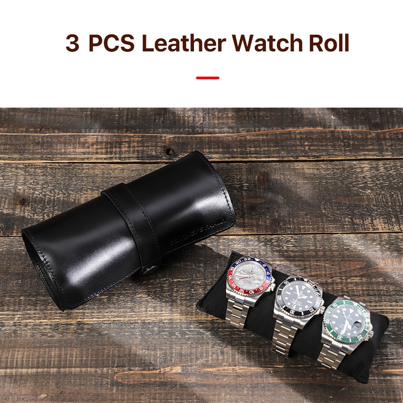 Genuine leather watch roll/bag perfectly for travelling use - Leather craft products - 2